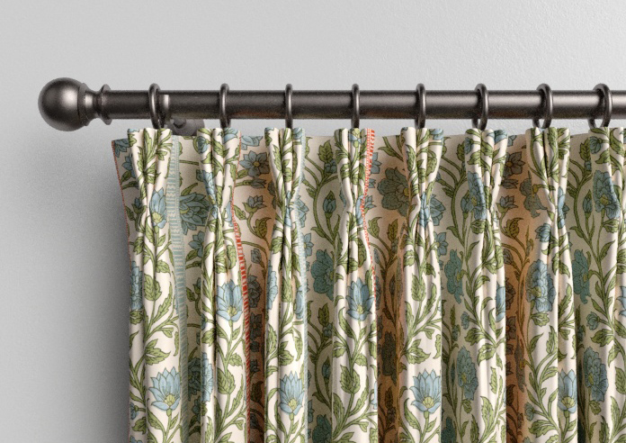 Petal & Block Latika Stripe, Neem - Made to Measure Curtains - Image 11